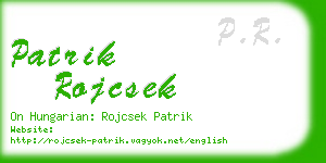 patrik rojcsek business card